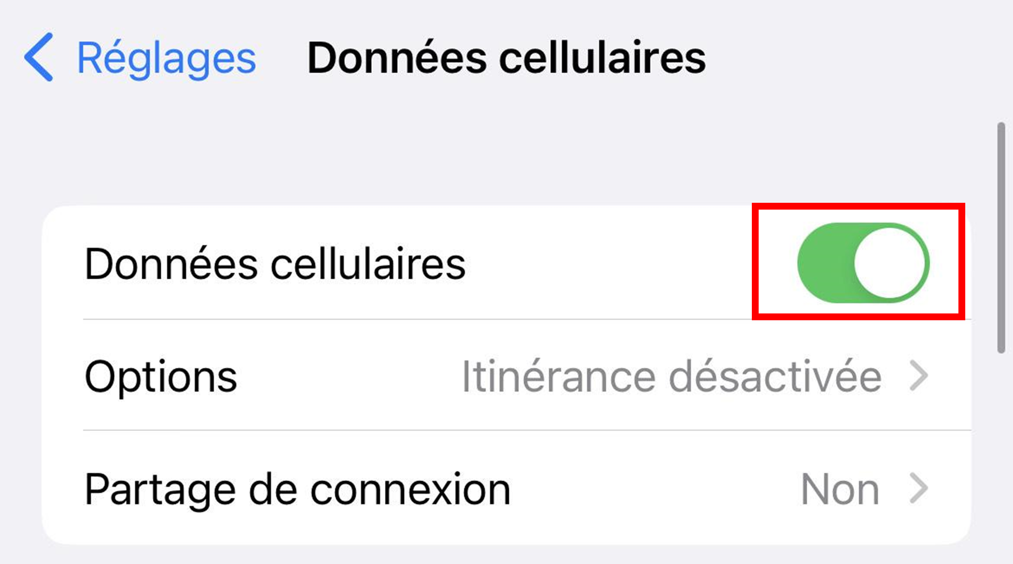 Comment désactiver les données mobiles de mon appareil